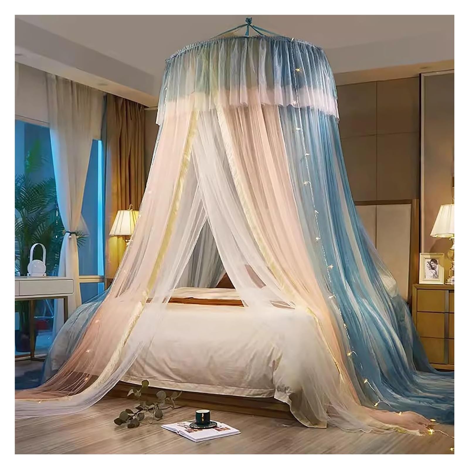 Baldaquin rond de lit King pour des nuits d'été sereines sans insectes