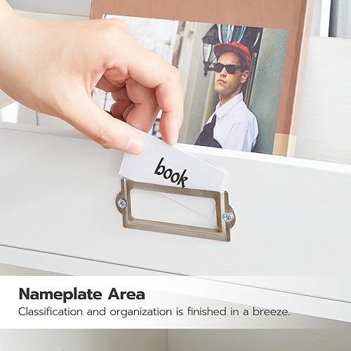 Miniatura 6 de HOOBRO Estantería para niños, organizador de juguetes y almacenamiento, estantería para niños, 5 compartimentos y 3 estantes de 3 capas, cabecera