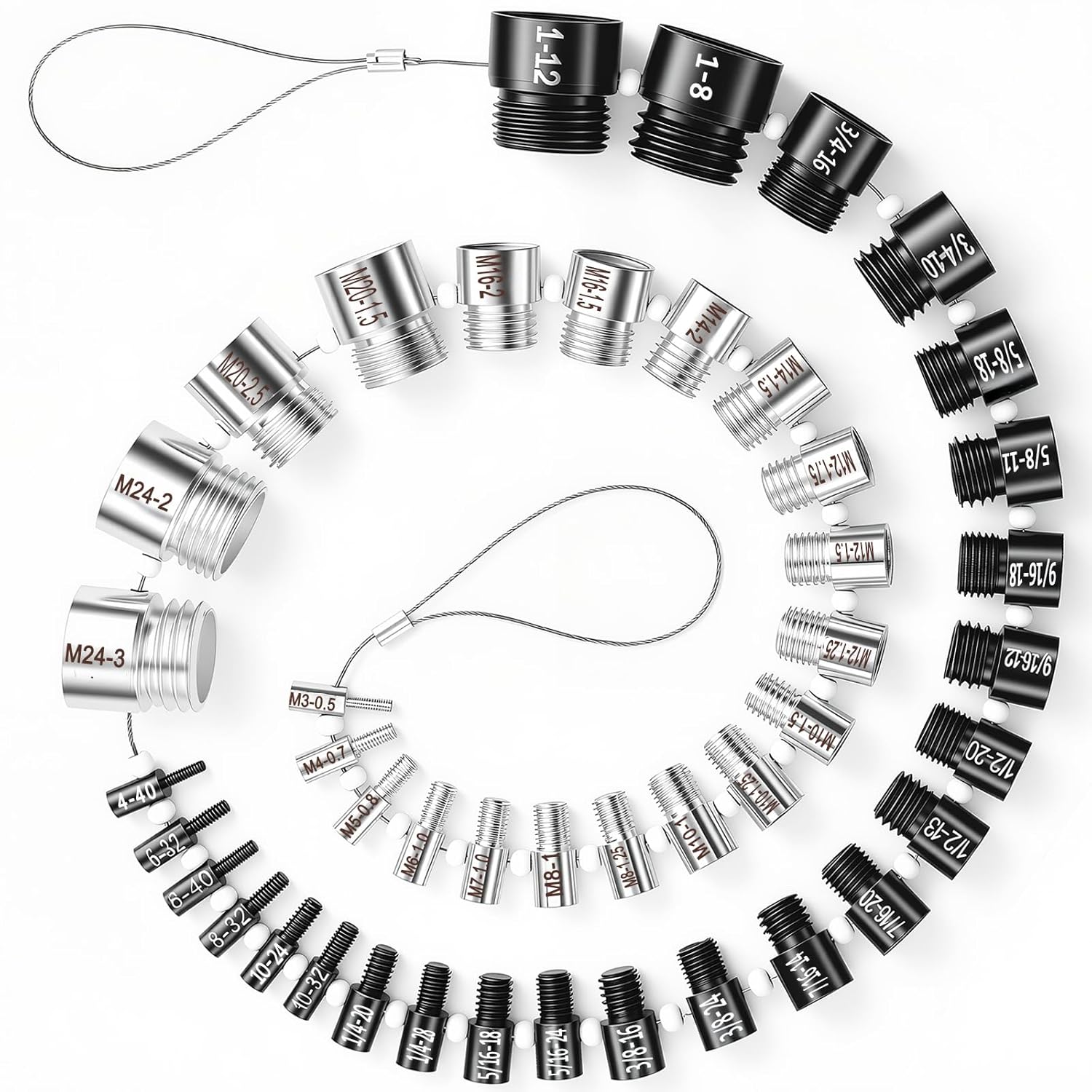 Manalete Thread Checker, 53 Nut and Bolt Thread Checker, Screw Size and Thread Identifier Gauge with 17 Standard & 17 Metric &19 Drill Bit Gauges, Bolt Size Finder for Quickly Identify Thread Sizes