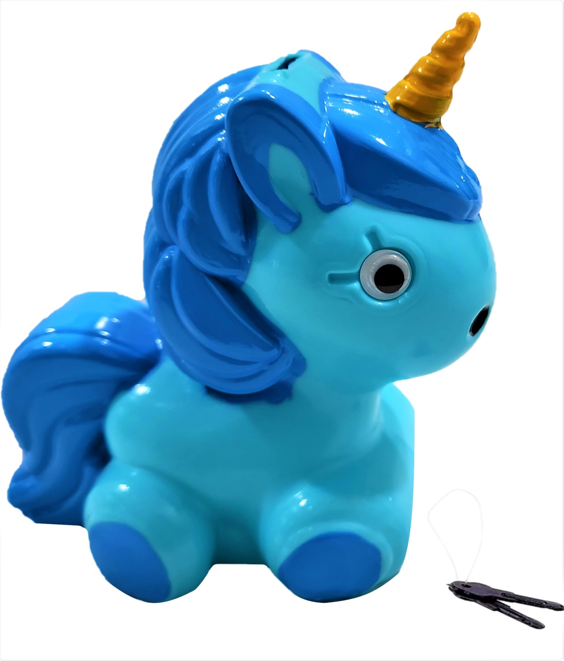 Joy Stories Piggy Bank - Unicorn Shaped Coin Box with for Kids, Piggy Bank for Kids, Coin Box for Kids, Money Bank for Kids (Blue)