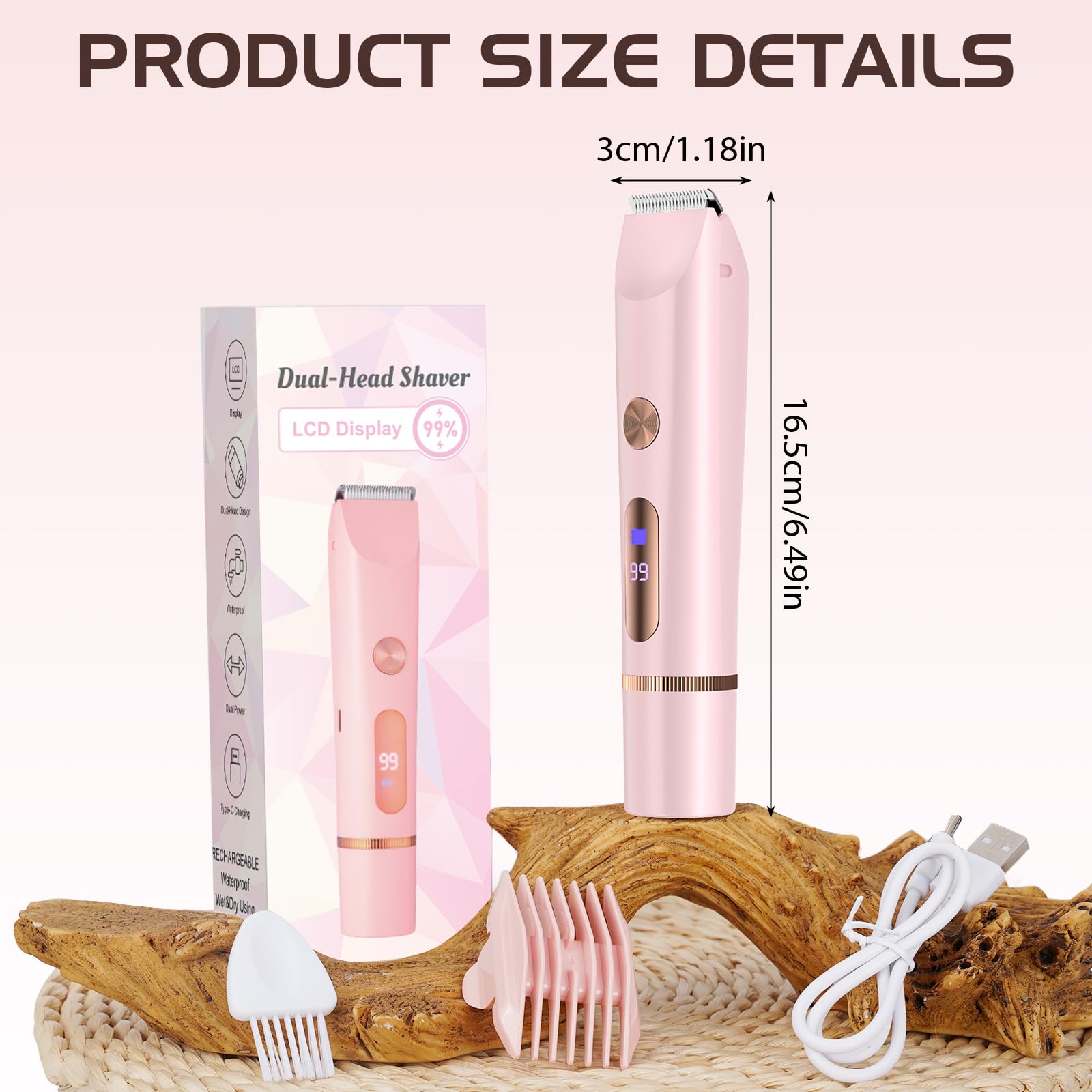 Rasoio Elettrico Donna,2 in 1 Rasoio Donna Elettrico,Epilatore Elettrico,Rasoio Elettrico Parti Intime,con Display LED,Uso Bagnato e Asciutto,IPX7,per Bikini Ascelle Gambe Braccia E Viso