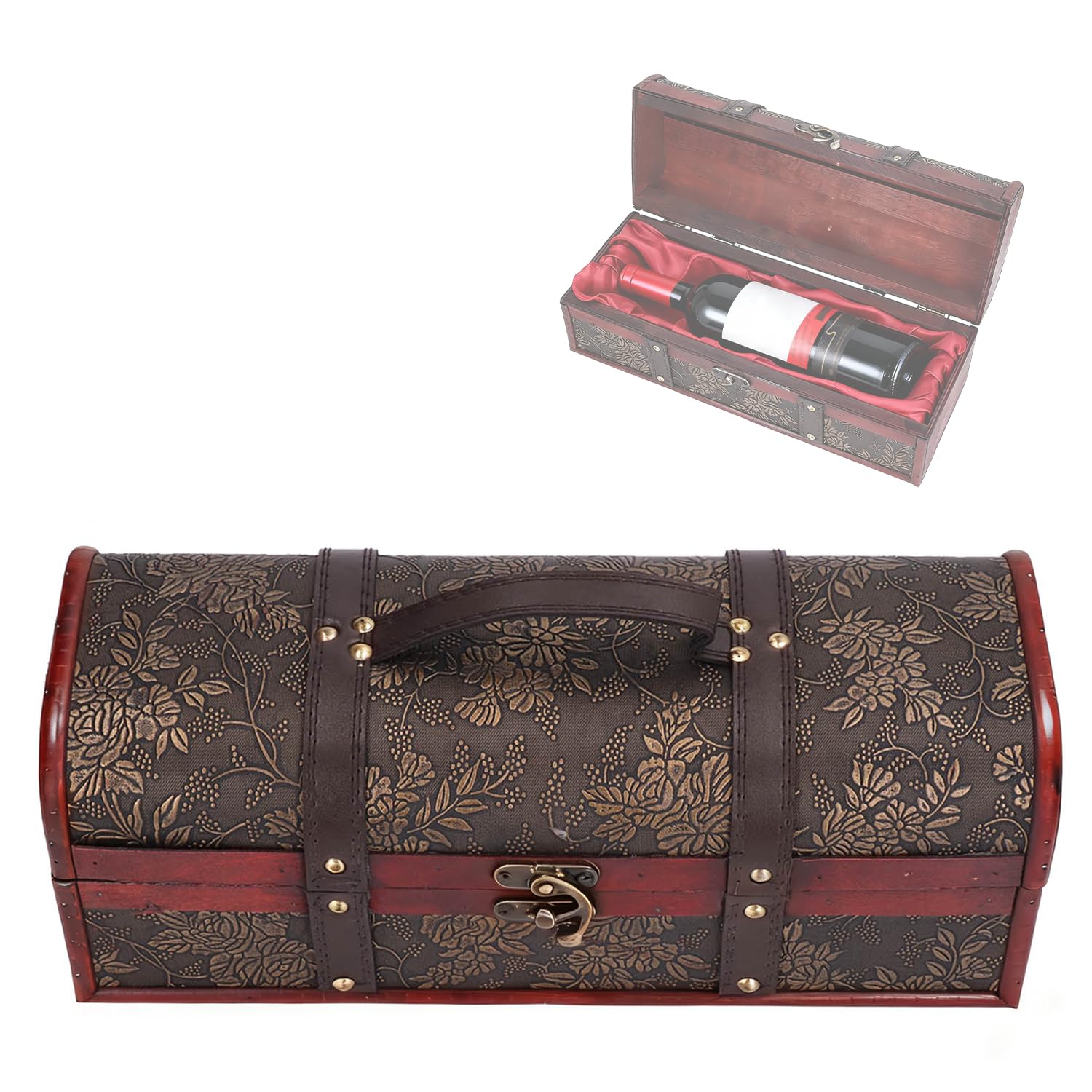 Emballage bouteille champagne luxe en bois imprimé pour cadeaux