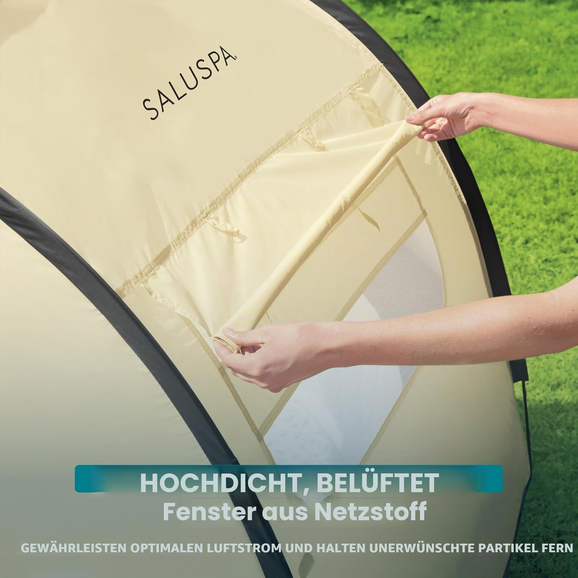 Bestway SaluSpa Winddichter UV-Schutz Sonnenschutz Baldachin Befestigung Zubehör mit Netzfenstern für runde aufblasbare Whirlpools (nur Baldachin)