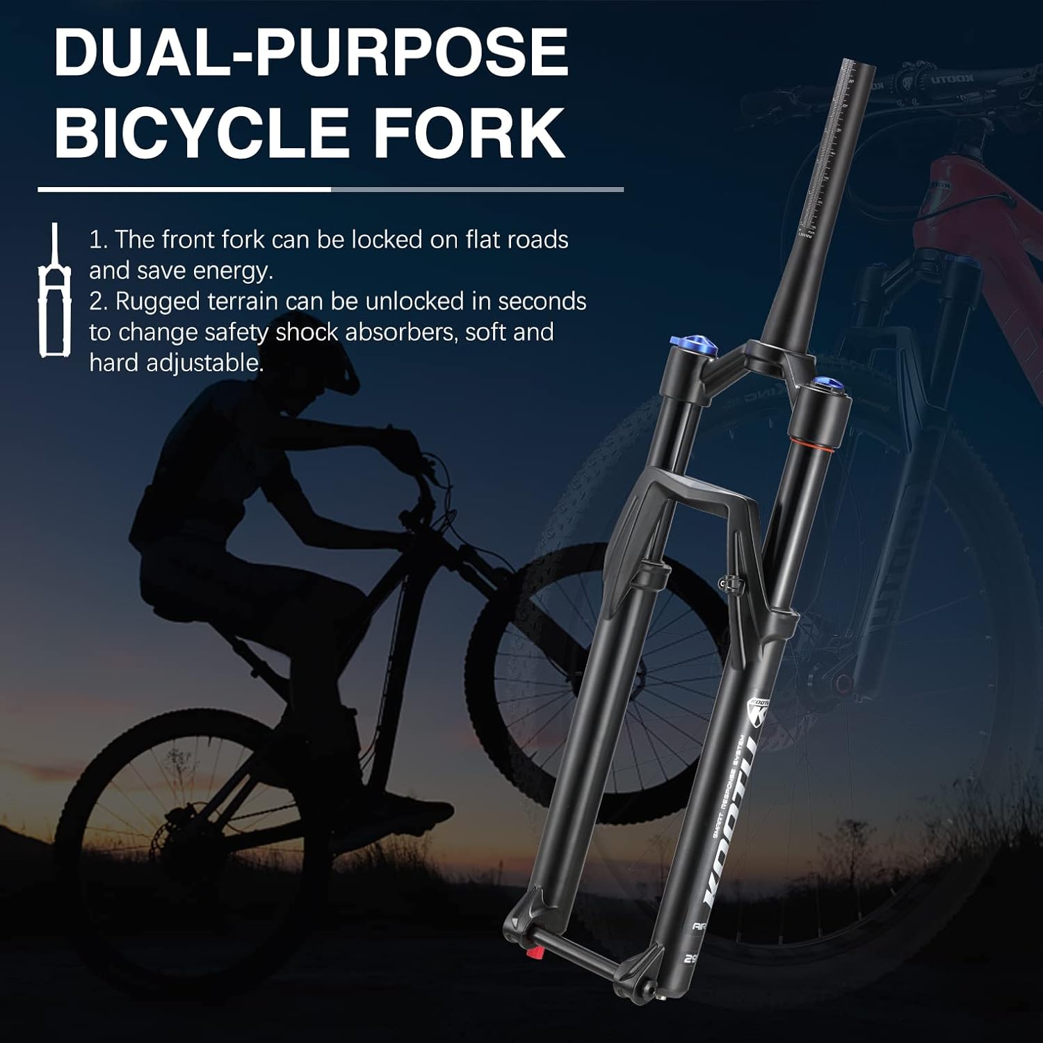 KOOTU Carbon Mountain Bike, DECK6.1 Youth/Adult 12 Speeds Hardtail MTB with Shimano M6100 Altus Kits 27.5/29 inch Wheels