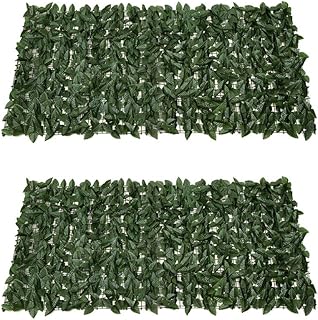 Esoes 2pcs Artificial Hedge Roll, Fence Screening Trellis wi