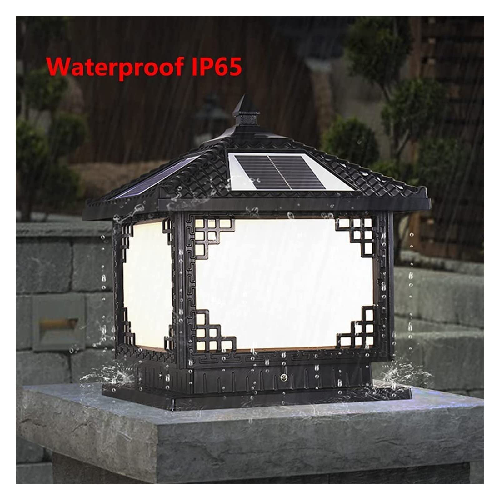 Lampy słupkowe oświetlenie zewnętrzne podwórko oświetlenie zewnętrzne solarne słupek lampa kolumnowa wodoodporna bramka lampa filarowa ogród światło uliczne trójkolorowe oświetlenie dziedzińca