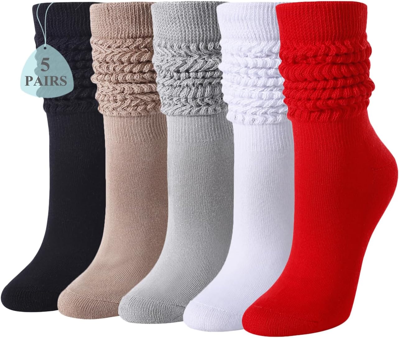 Zmart Slouchy Socks for Women Pack - Slouch Socks Scrunch Socks Stack Socks Winter Long Socks