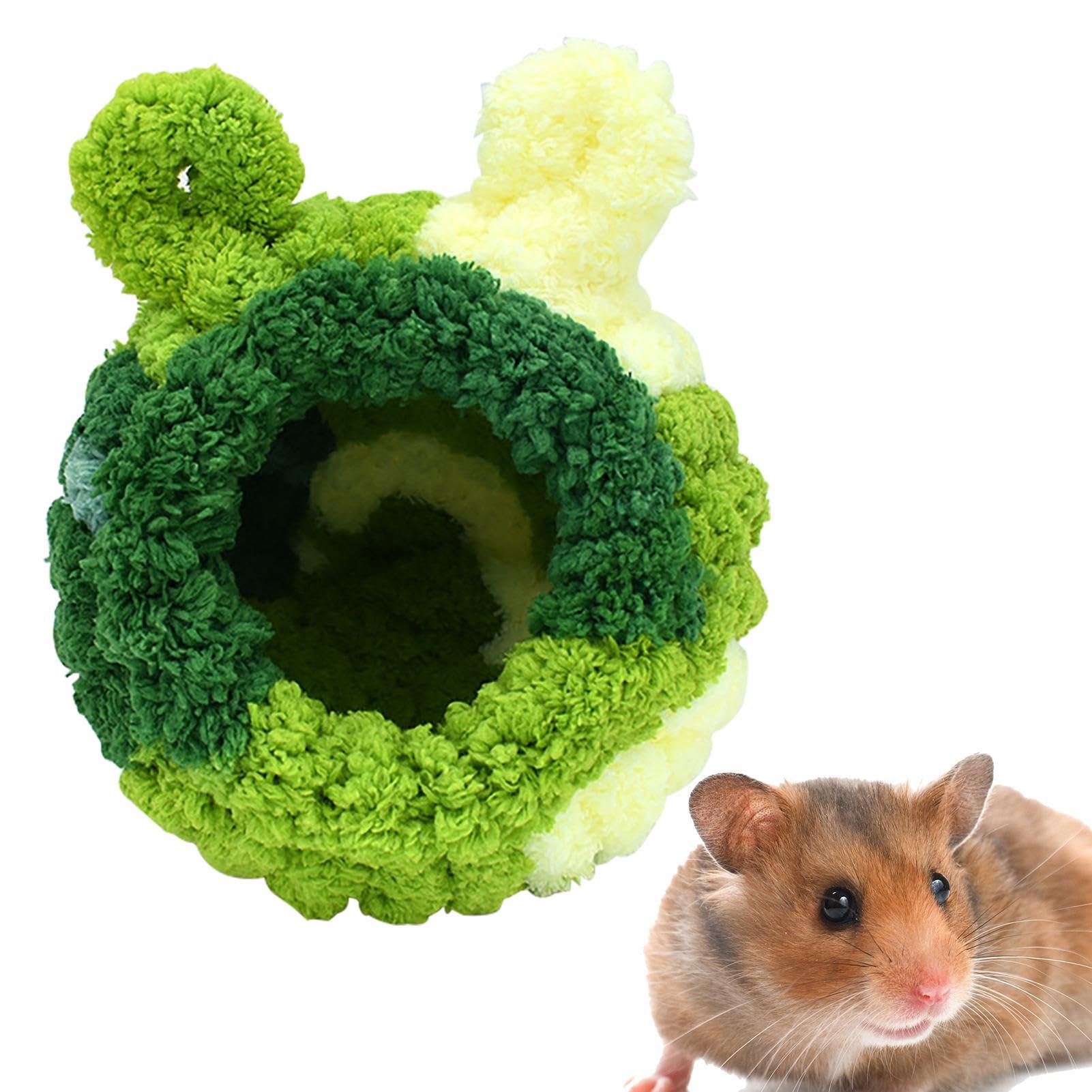 EXBERT Hamster Bed, Sleeping Nest for Hamsters, Warm Bed, Hiding House, Plush Winter Warm Bunny Hiding Cave Cute for Hedgehogs, Chinchilla Hamsters