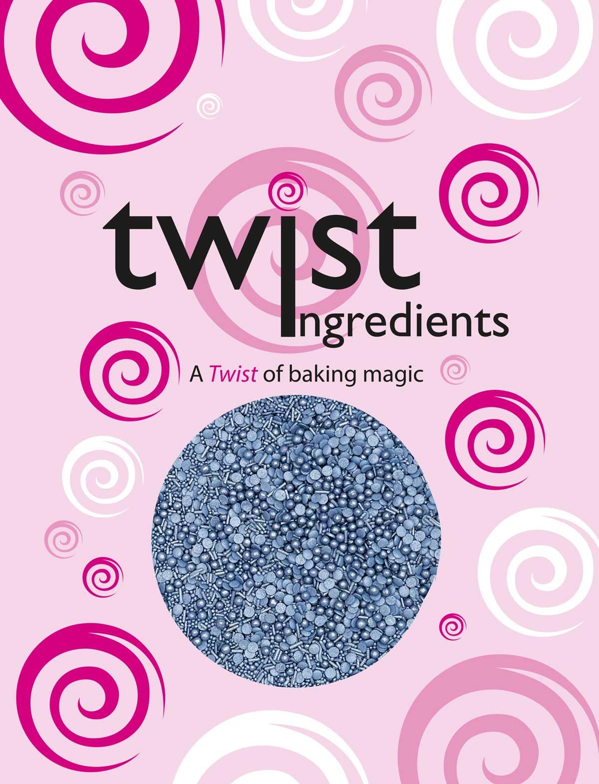 Twist Ingredients - Shimmer Indigo Blue Cake Topper Sprinkles - 800g Edible Shimmer Cupcake Decorations - Girls Birthday & Mermaid Parties - Colour Medley