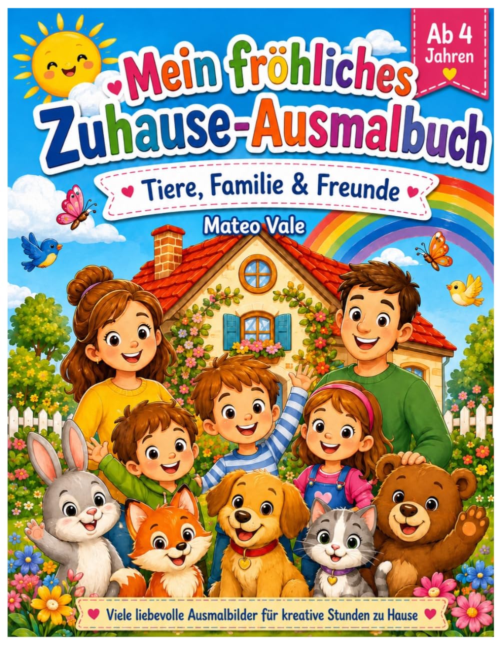 Mein fröhliches Zuhause-Ausmalbuch: Tiere, Familie & Freunde