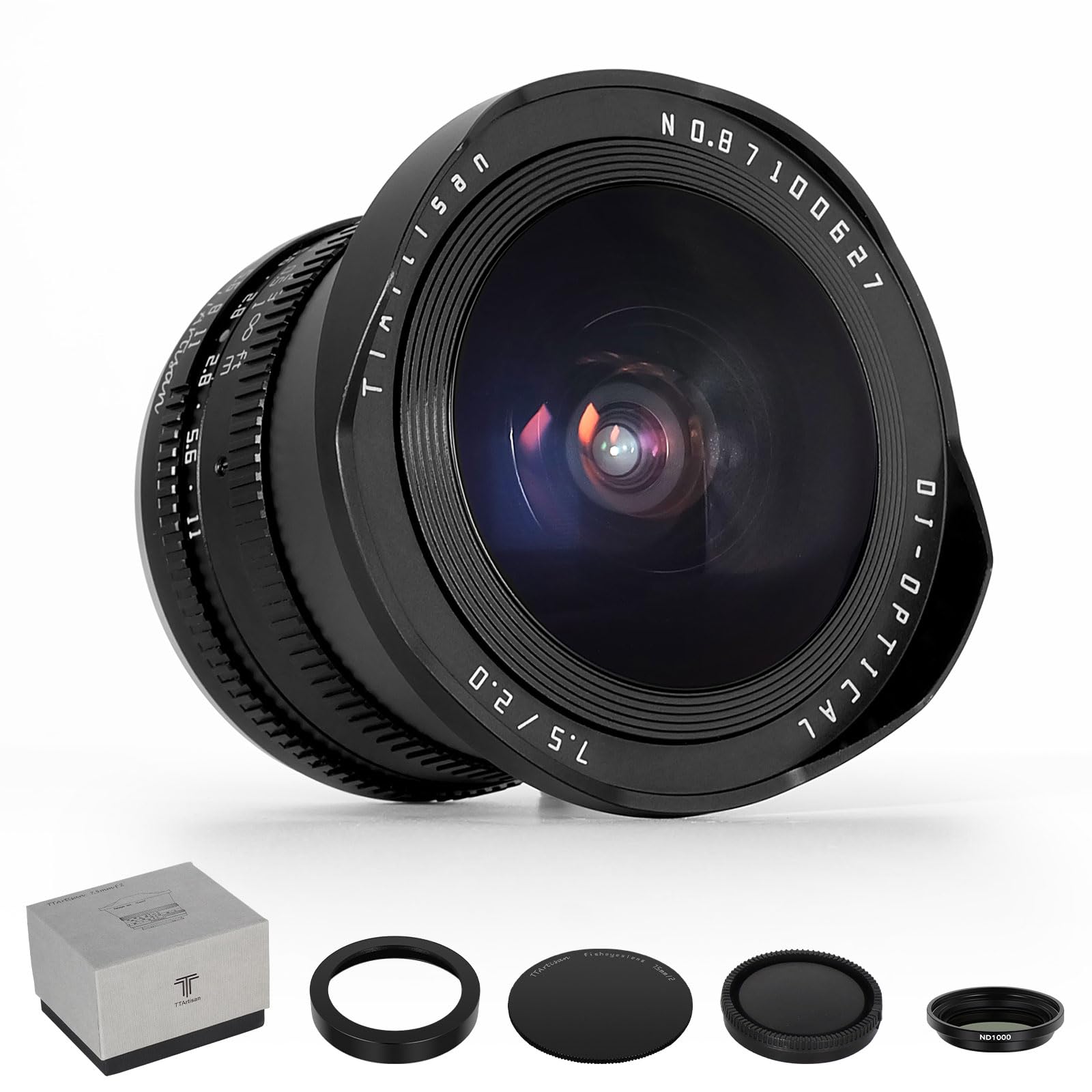 TTArtisan 7.5mm F2.0 for Sony Fisheye APS-C 7.5 mm F/2 MF Lens 180° Wide-Angle E-Mount Mirrorless Camera Lenses Compatible with A7III、A6000、A7IV、A6400、ZV-E1、A7C、A7RIII、A5100、A7RIV、A6600、A7SIII、A9II