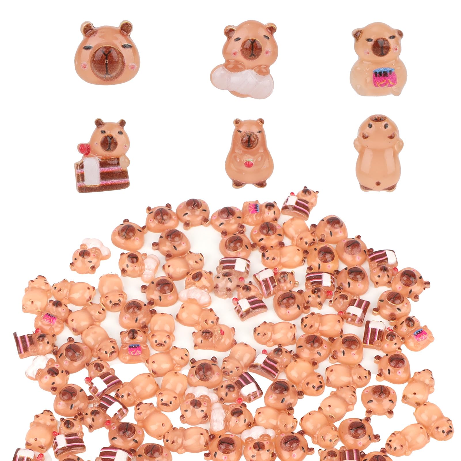 lasuroa 100pcs Mini Capybara Figurines