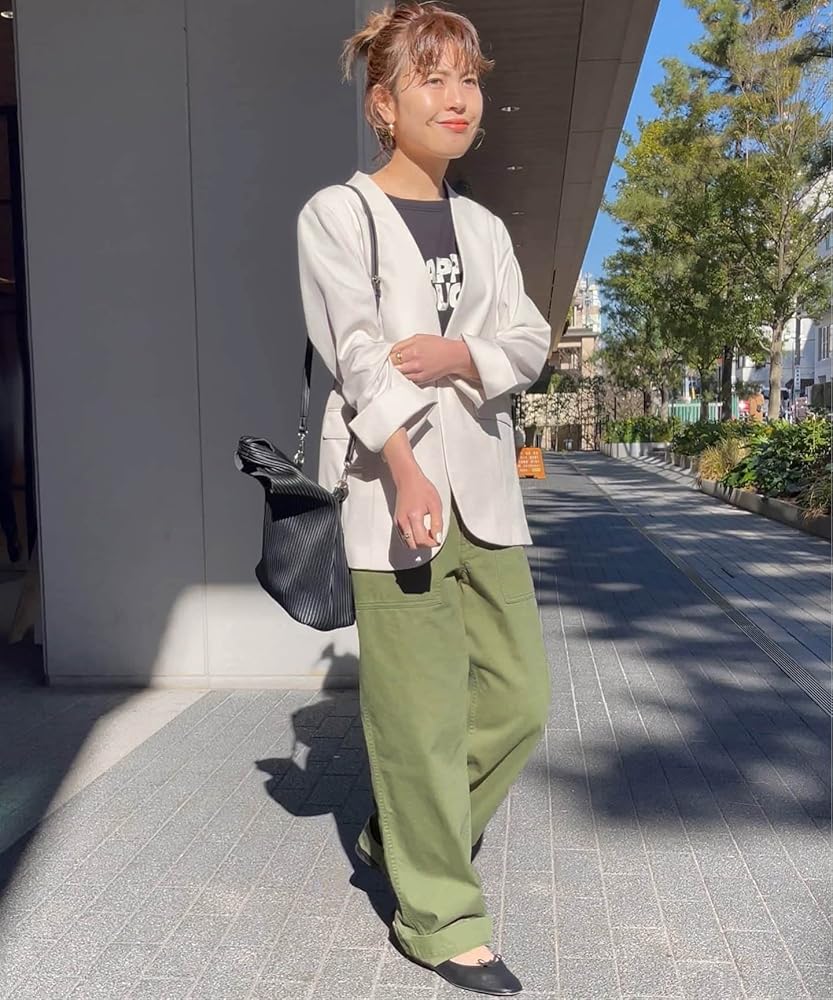 Amazon | [スピック アンド スパン] リネンライクノーカラージャケット