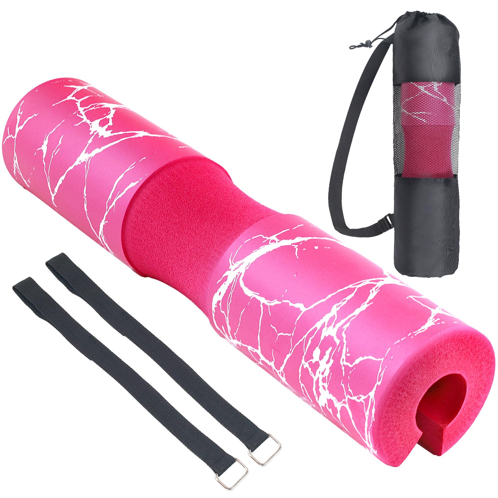 Dickplay Barbell Pad Squat Pad Comfy Extra Thick Foam Padding for Hip Thrusts Gym Fitness Work Out Heavy Duty Weightlifting Comfortable Squats Lunges Glute Bridges Fit Standard and Olympic Bars,Pink โ image 1