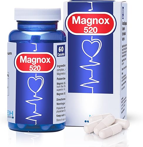 MAGNOX 520 - Suplemento de magnesio de 520 mg de magnesio de alta absorción para hombres y mujeres con minerales del mar muerto - Magnesio para