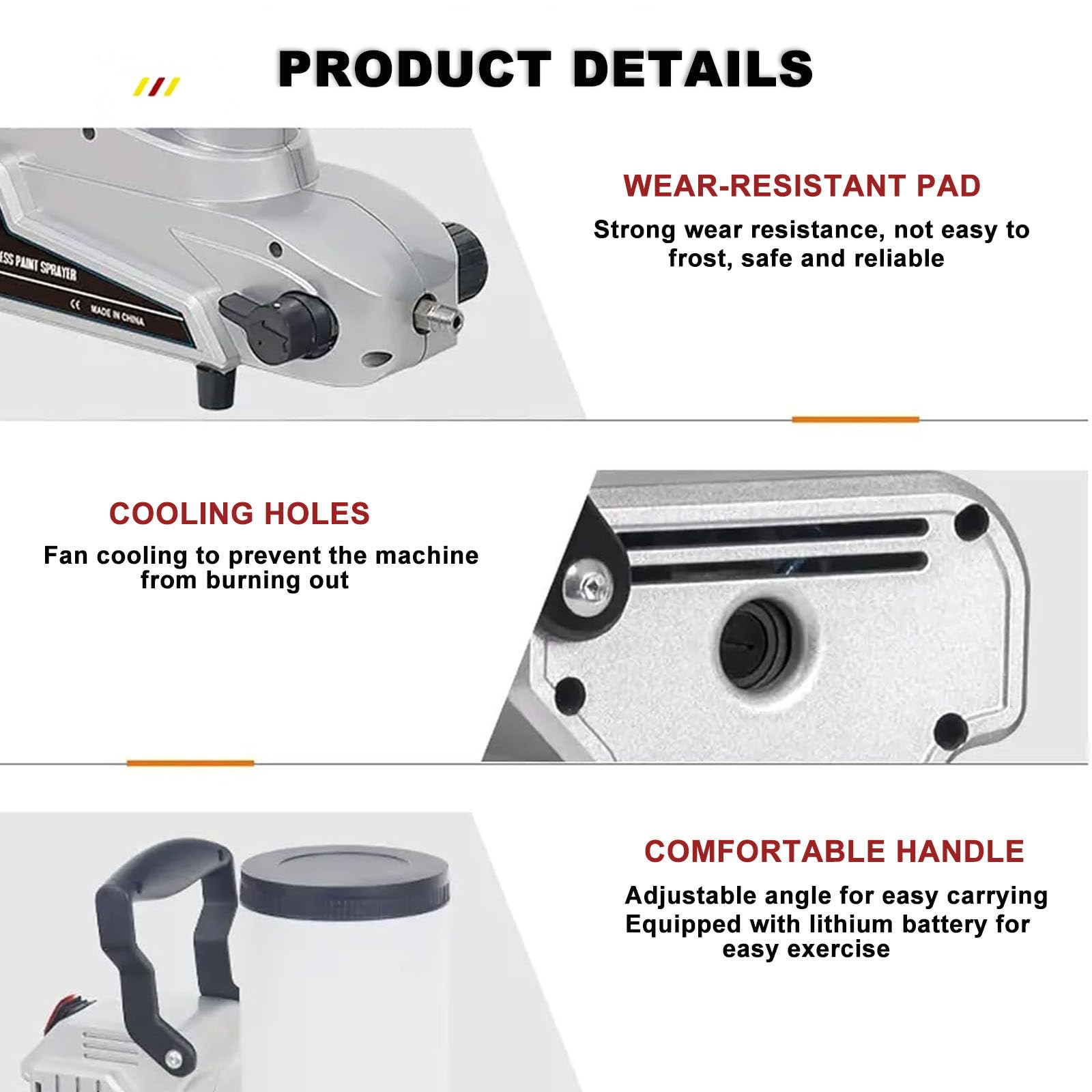 Pulverizador Sin Aire Eléctrico De 1600 W, Pulverizador De Pintura De Pared De Alta Presión De 2,5 L/Min con Tolva De 2 L De Capacidad, Manguera De 5 M.
