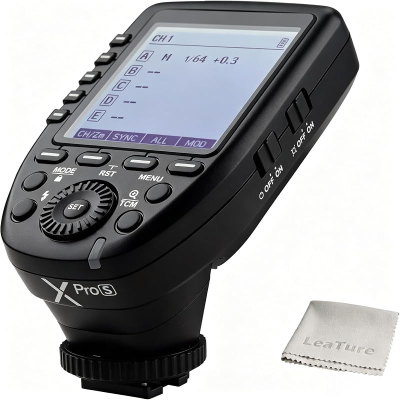 Godox XPro-S Wireless Flash Trigger TTL for Sony Cameras | 1/8000s HSS, TTL-Convert-Manual, large LCD, slanted design, 11 custom functions, 5 group buttons for Sony