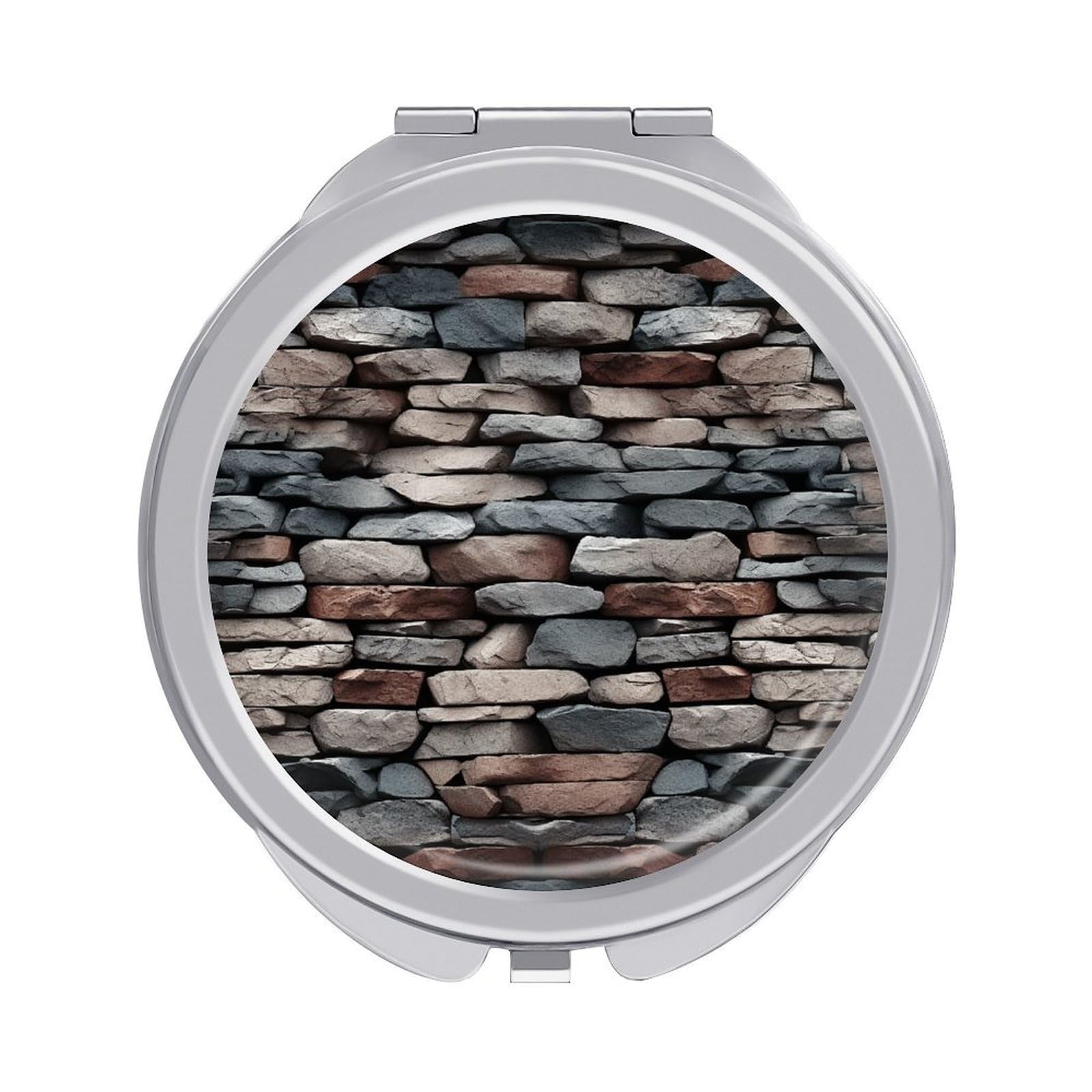 FekiLoot Stone Compact Mirror for Purse Portable Travel Makeup Mirrors Metal Magnifying Pocket Mirror Double Sided Small Handheld Mirrors for Women Travel Essentials