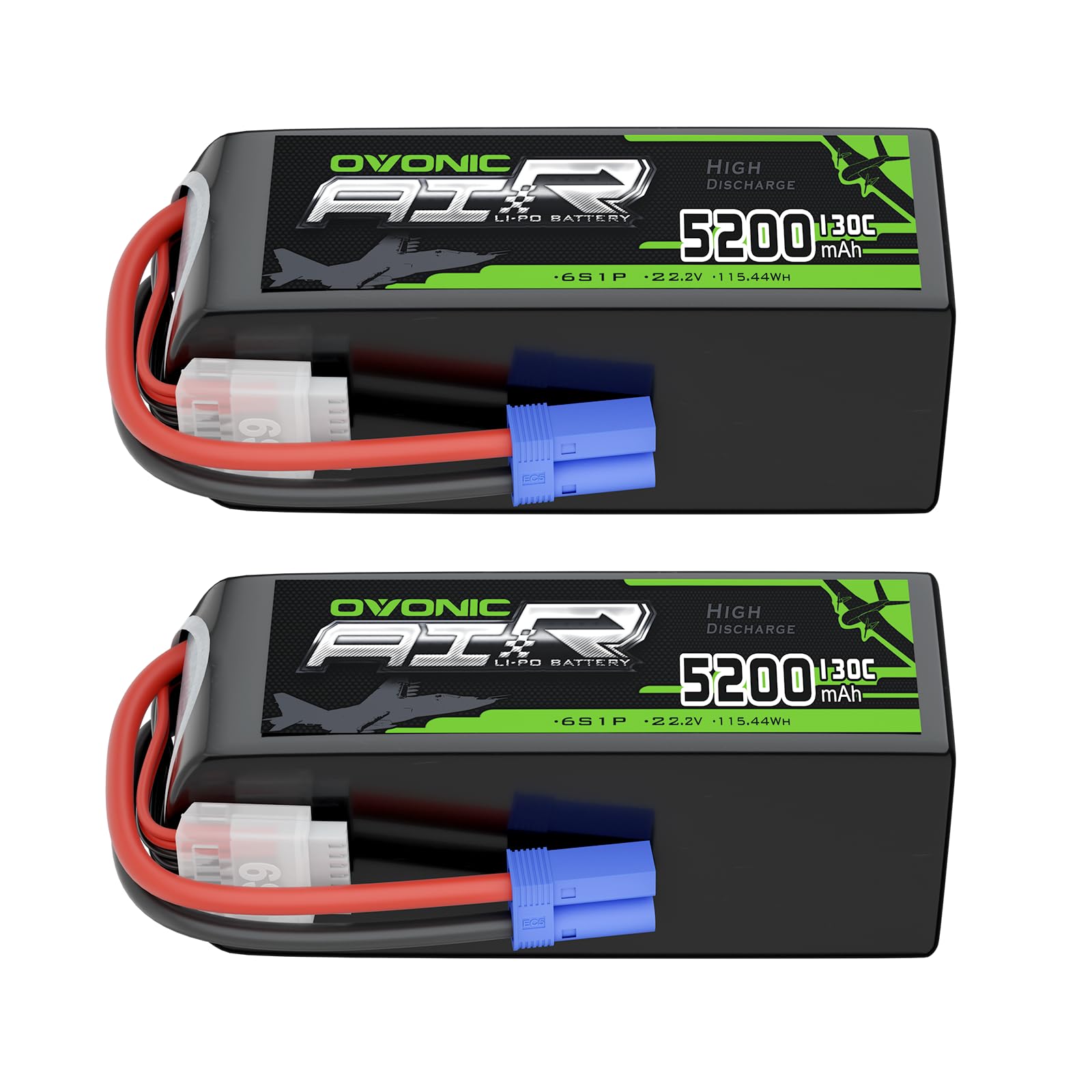OVONIC 6S LiPo Battery 5200mAh 22.2V 130C RC Battery EC5 Connector