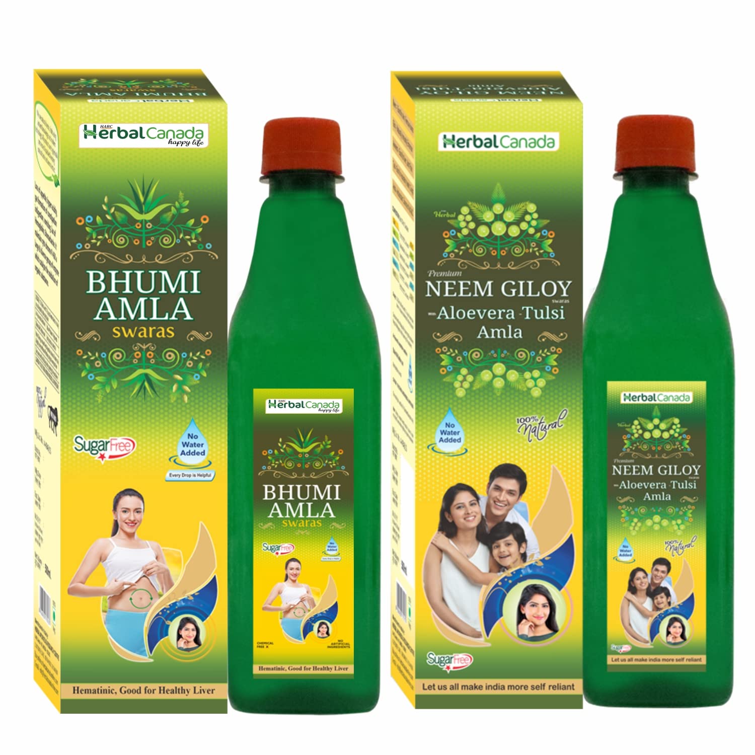 Harc Herbal Canada Bhumi Amla Juice (500ml) + Giloy Neem Juice (500ml) || Healthy Combo Pack-picture-18