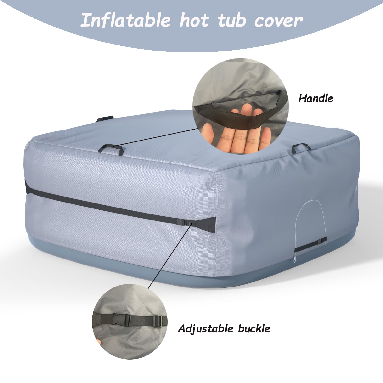 XCZ Whirlpool-Abdeckung Aufblasbar – Rund, 200,7 X 71,1 Cm, Isoliert Mit Alufolie, Für 4–6 Personen