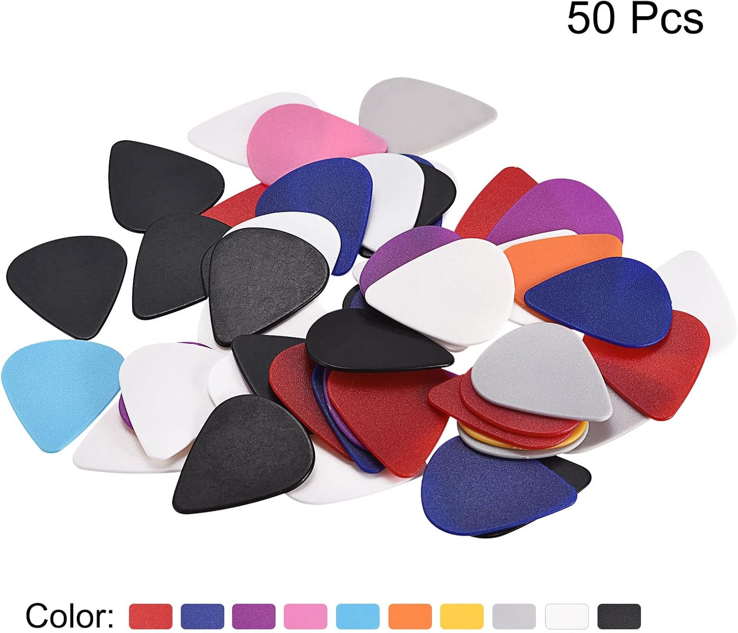 MECCANIXITY Guitar Picks Guitar Accessory 1mm Thickness Multi-Color for Acoustic Guitar, Electric Guitar, Bass Guitar Pack of 50