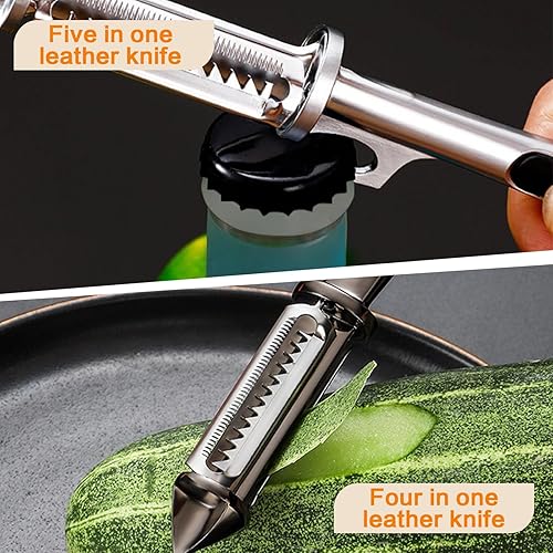 Miniatura 5 de 2 peladores multifuncionales todo en uno, pelador de verduras de 5 y 1 juliana, pelador de verduras, peladores de verduras para cocina, papas, pera,