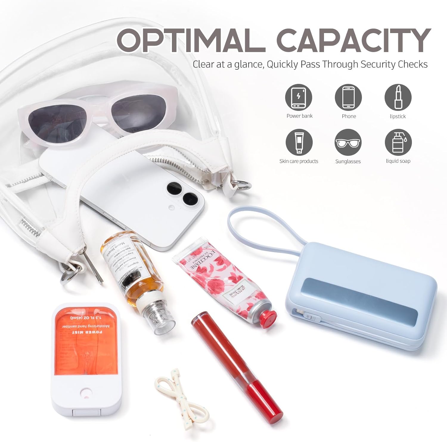Clear Bag for Stadium Events, Clear Shoulder Bag for Stadium Approved with Wallet, for Concerts Sports Events