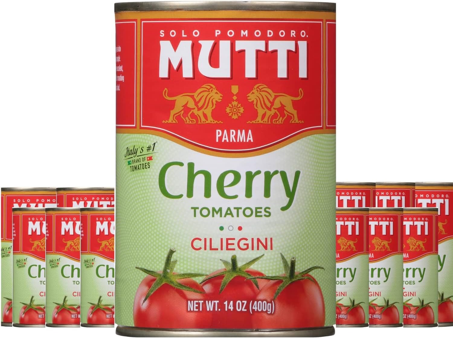Mutti Cherry Tomatoes (Ciliegini), 14 oz. | 12 Pack | Italyโs #1 Brand of Tomatoes | Fresh Taste for Cooking | Canned Tomatoes | Vegan Friendly & Gluten Free | No Additives or Preservatives