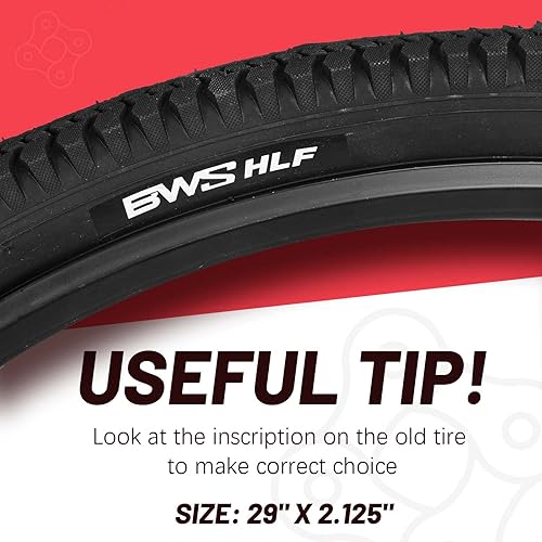 Miniatura 2 de BWSHLF Neumáticos de repuesto para bicicleta de montaña, 20242627.529 pulgadas, paquete de 2 neumáticos de bicicleta MTB plegables negros, lado