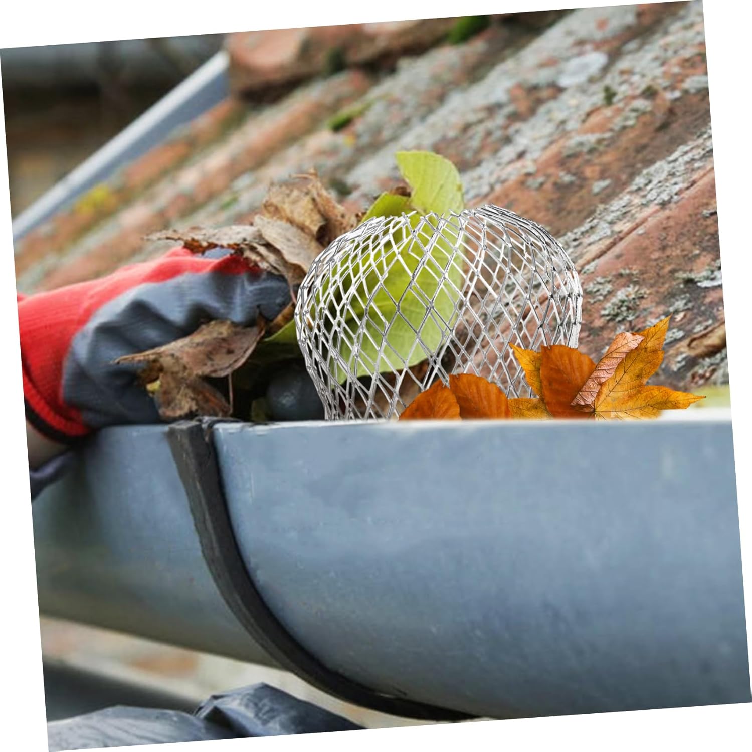 Artibetter 32pcs Downspout Filter Gutter Guard Downspout Gutter Strainer Leaf Sieve Screen Covers Aluminum Simple Installation Guards