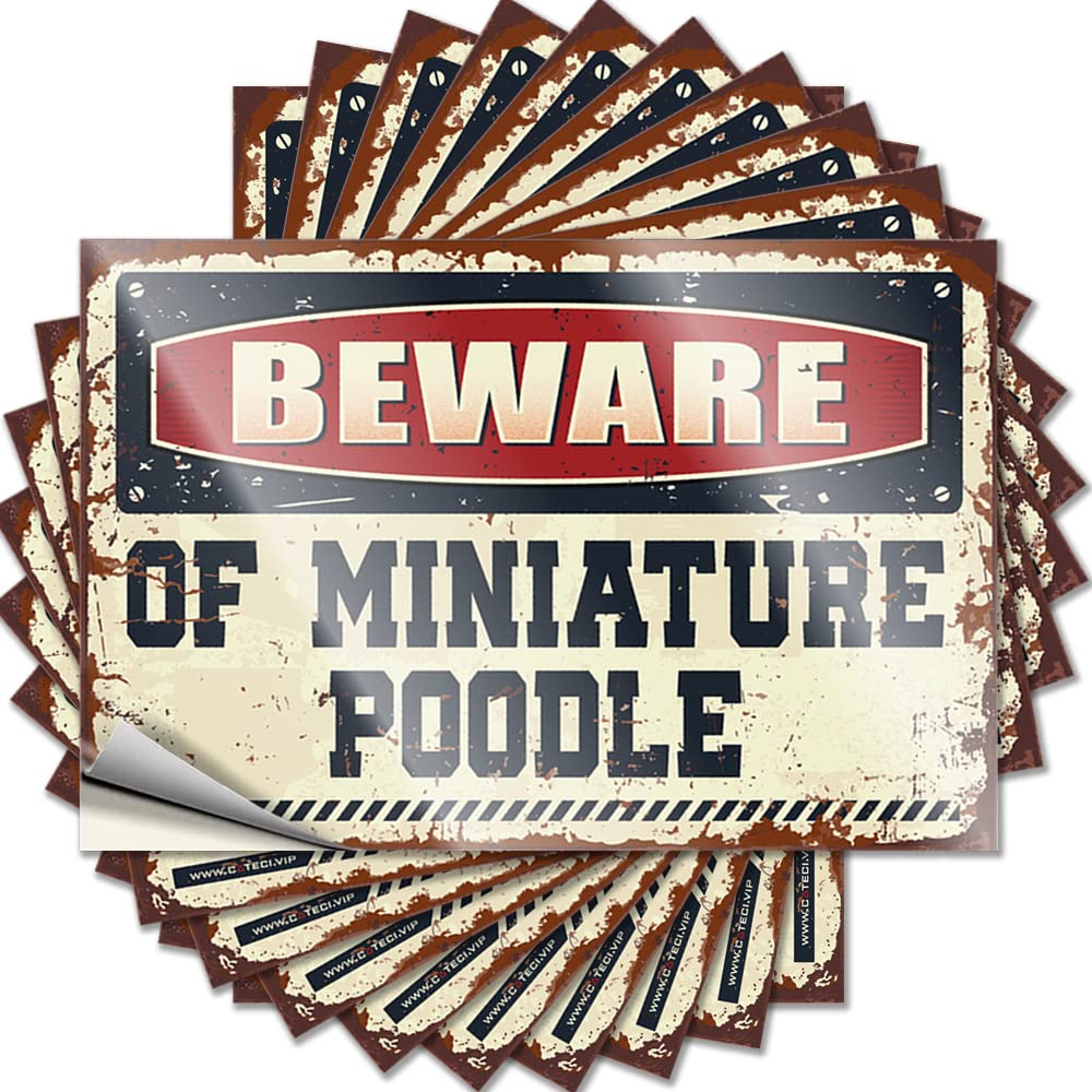 Decals Bumper Snarky Beware of Miniature Poodle for Travel - Vintage Easy Peel Removable(6X9CM)