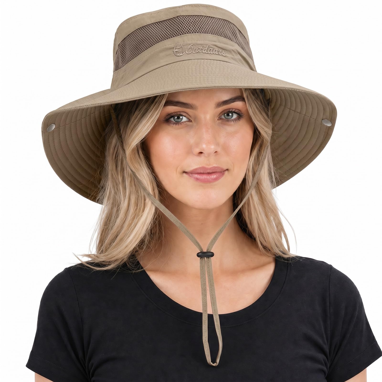 Cheerlenne Unisex Khaki Summer Hats Safari Upf 50+ Sun Hat For Women Uv Protection Lightweight Foldable Cowboy Hat For Men Women Ladies Sun Hats Packable Hiking Fishing Gardening With Wide Brim