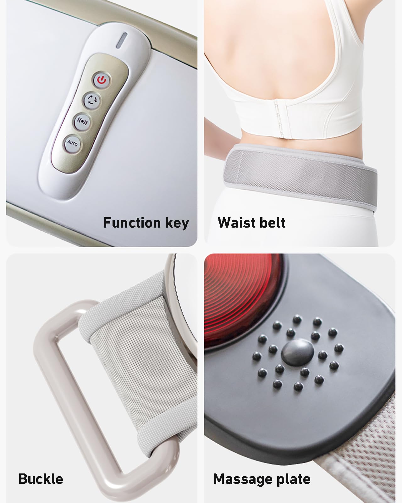 Bauchweggürtel mit elektrischer Bauchmassage, einstellbare Intensitäten, vergrößerte Massageplatte für Rückenentlastung und Körperabnehmen