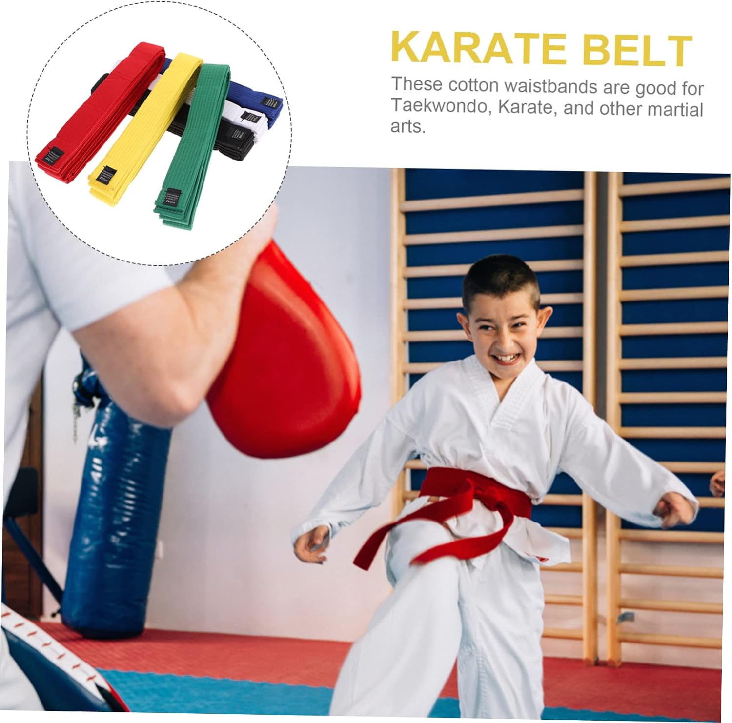 6pcs Professional Karate Belt Cotton Martial Arts Waistband for Taekwondo