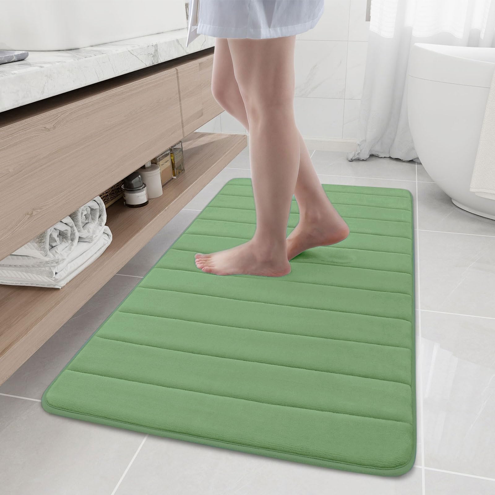 Buganda Memory Foam Bath Mat, 47" x 24", Ultra Soft and Non-Slip Bathroom Rugs, Water Absorbent and Machine Washable Bath Rug Runner for Bathroom,