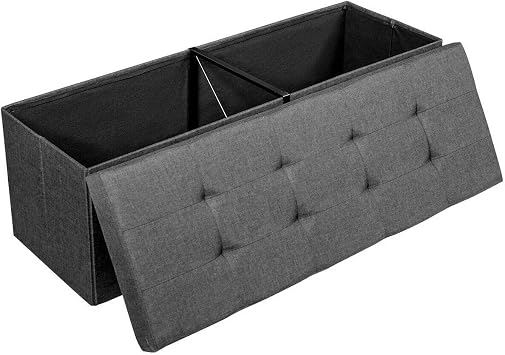 Large Ottoman with Storage, Folding Ottoman Bench, Storage Ottoman Chest, Entryway Bench, End of Bed Bench for Living Room, Bedroom, Gray