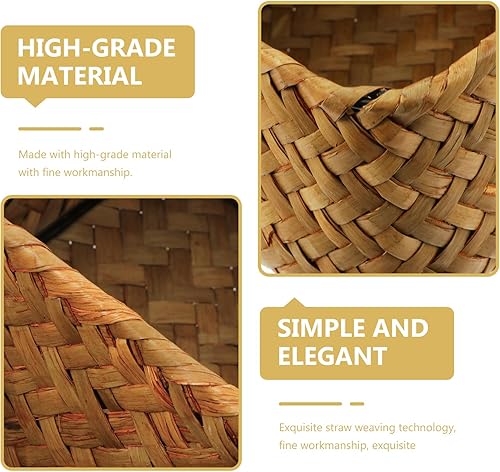 Miniatura 7 de FOMIYES Cesta de almacenamiento de hierba marina, 3 compartimentos, contenedor de almacenamiento de mimbre, rectangular, cesta para tanque de