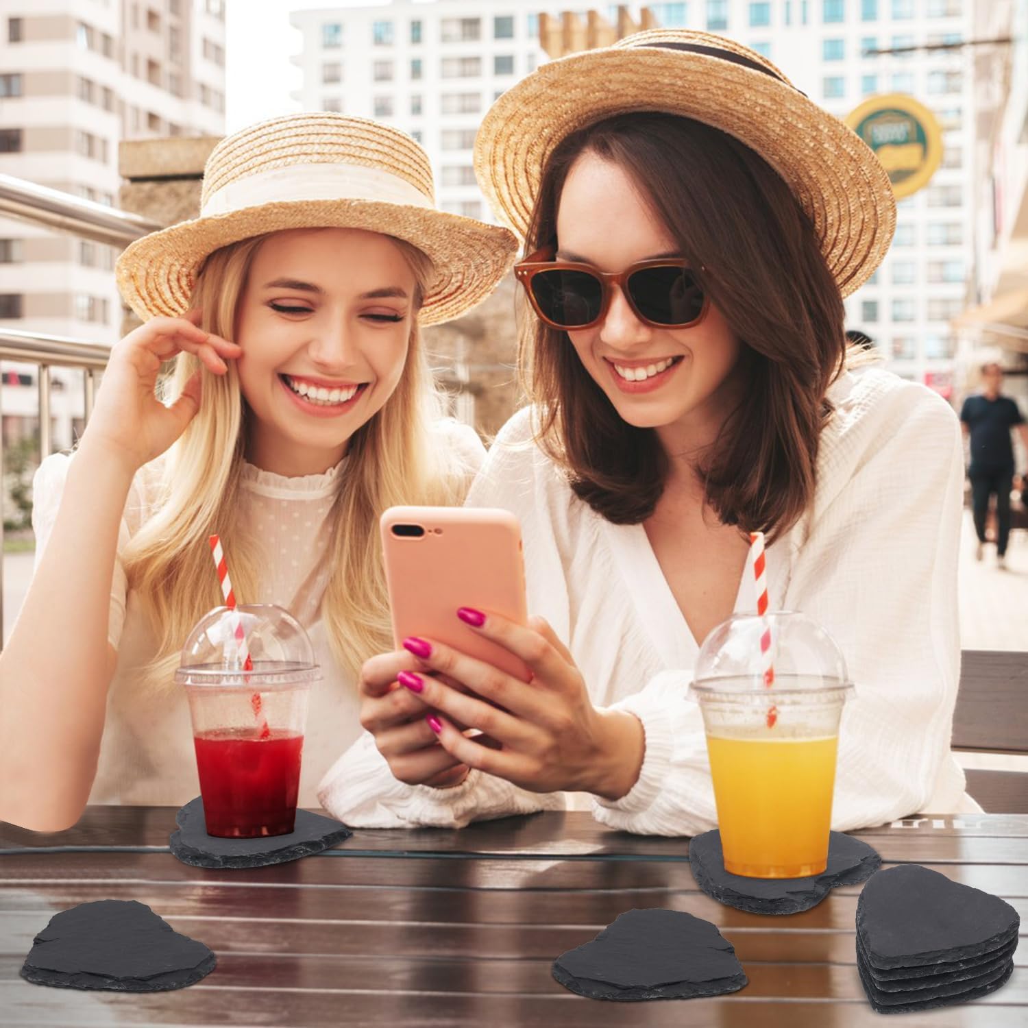 40 Pack 4 Inch Heart Slate Coasters, Black Stone Coasters with Anti-Scratch Bottom, Ideal for Home Decor, Bar, Housewarming Gifts, and Laser Engraving KUKLIPJIM - Image 7