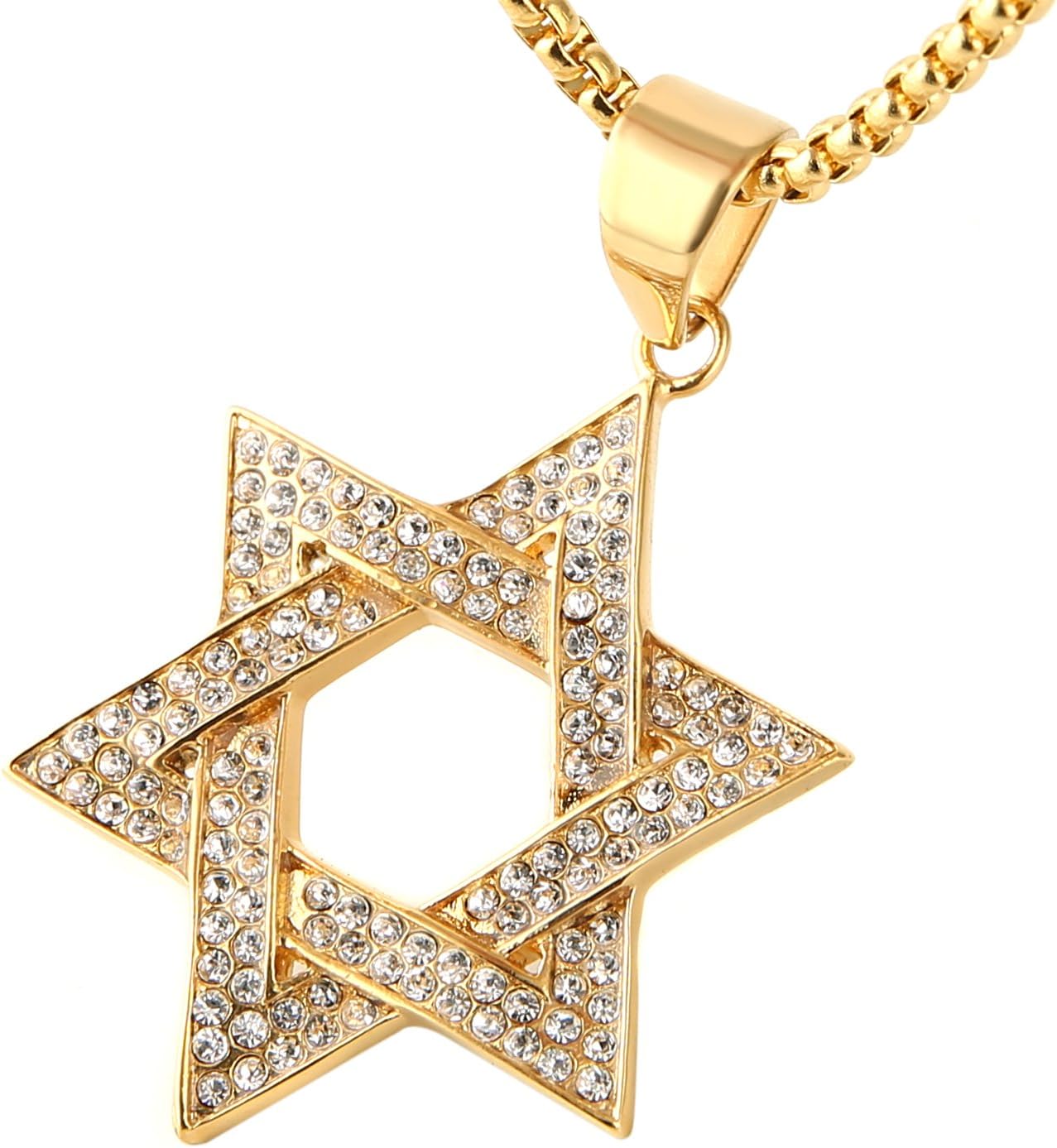 HZMAN Women Men Stainless Steel Israel Magen David Necklace Star of David Pendant - Image 5
