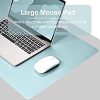 Vista 7 de TOWWI Tapete de escritorio de doble cara, gran tapete de escritorio, protector impermeable de mouse de cuero sintético, tapete de escritorio grande
