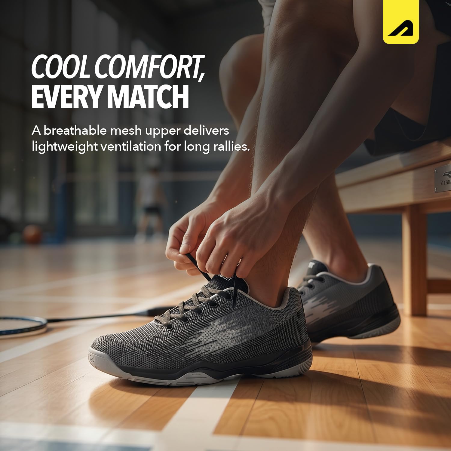 Boldfit Badminton Shoes for Man Lightweight Non Marking Shoes for Badminton Breathable Anti Skid Shoe for Man Shuttle Non Marking Indoor Shoes for Pickleball, Tennis, Padel Black 1