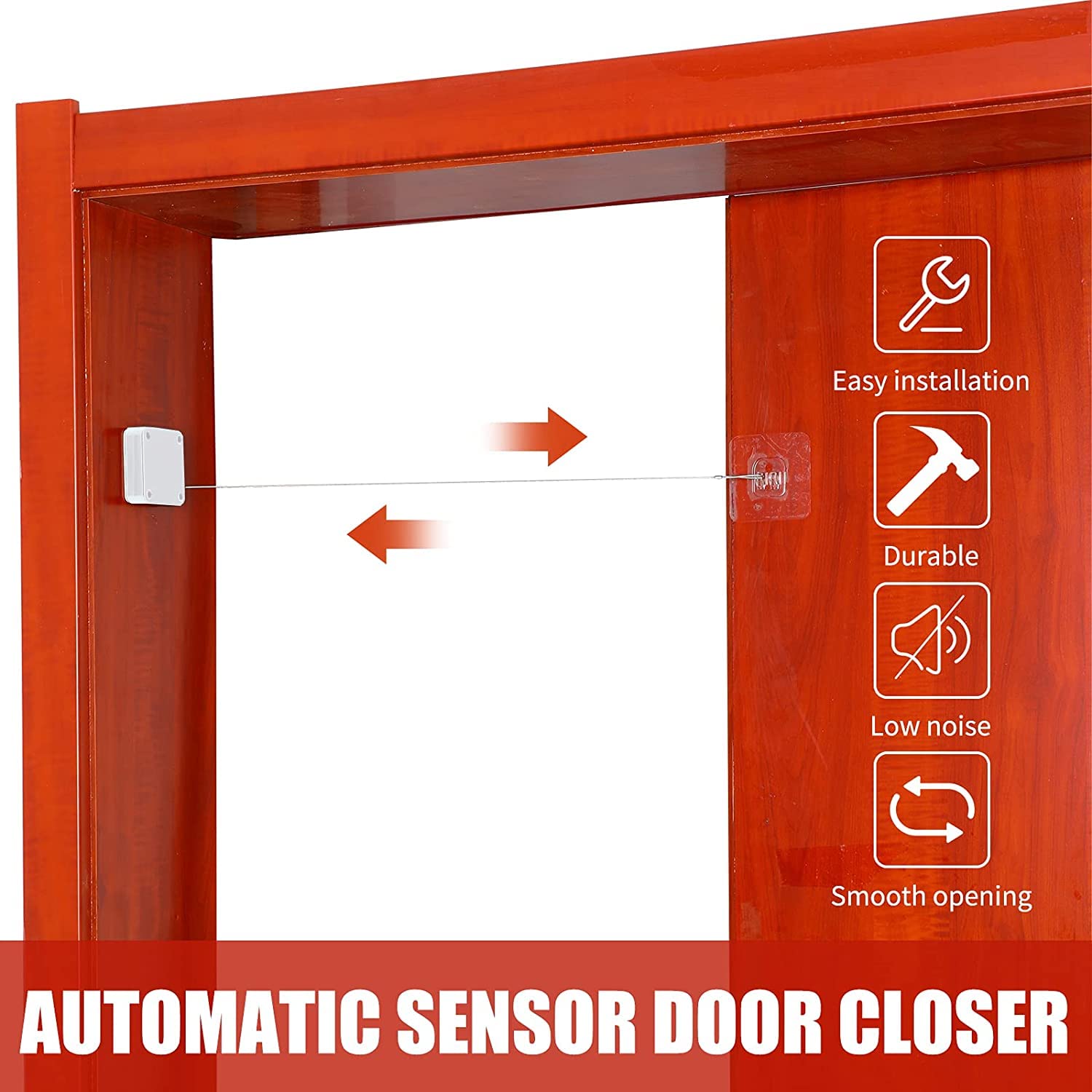 Automatischer Türschließer Ohne Bohren - 500g Zugkraft Für Leichte Türen