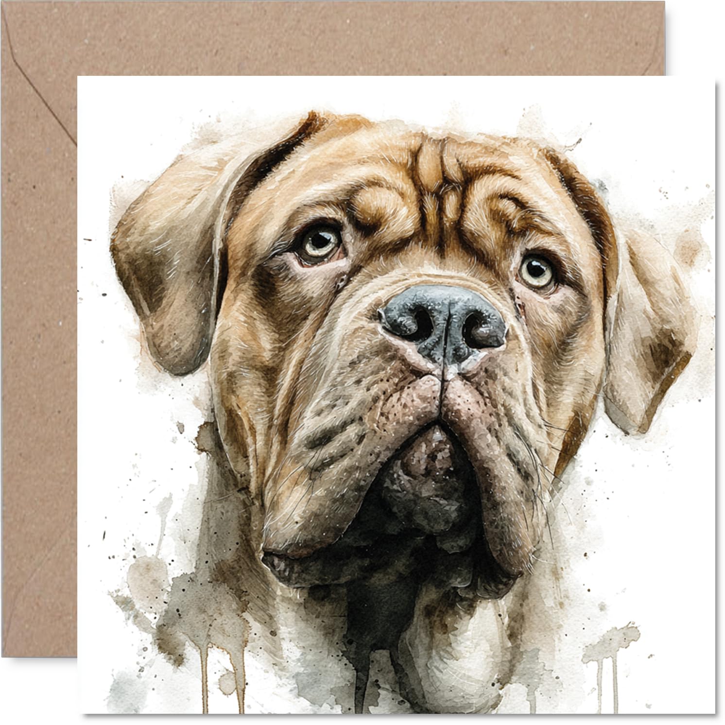 Dogue de Bordeaux Birthday Card for Men Women - Dog Breeds - Happy Birthday Card for Cousin Friend Son Dad, 145mm Bday Greeting Cards