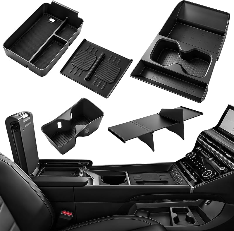 Organizador de console central TSLDRV para Hyundai Santa Fe 2024 a 2026 – Kit com 5 peças