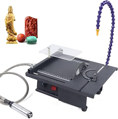 Miniatura 1 de Máquina de facetado de gemas de 11.8 x 9.8 pulgadas, pulidora de piedra de jade de 10000 rpm, pulidora de ángulo de joya con manipulador facetado