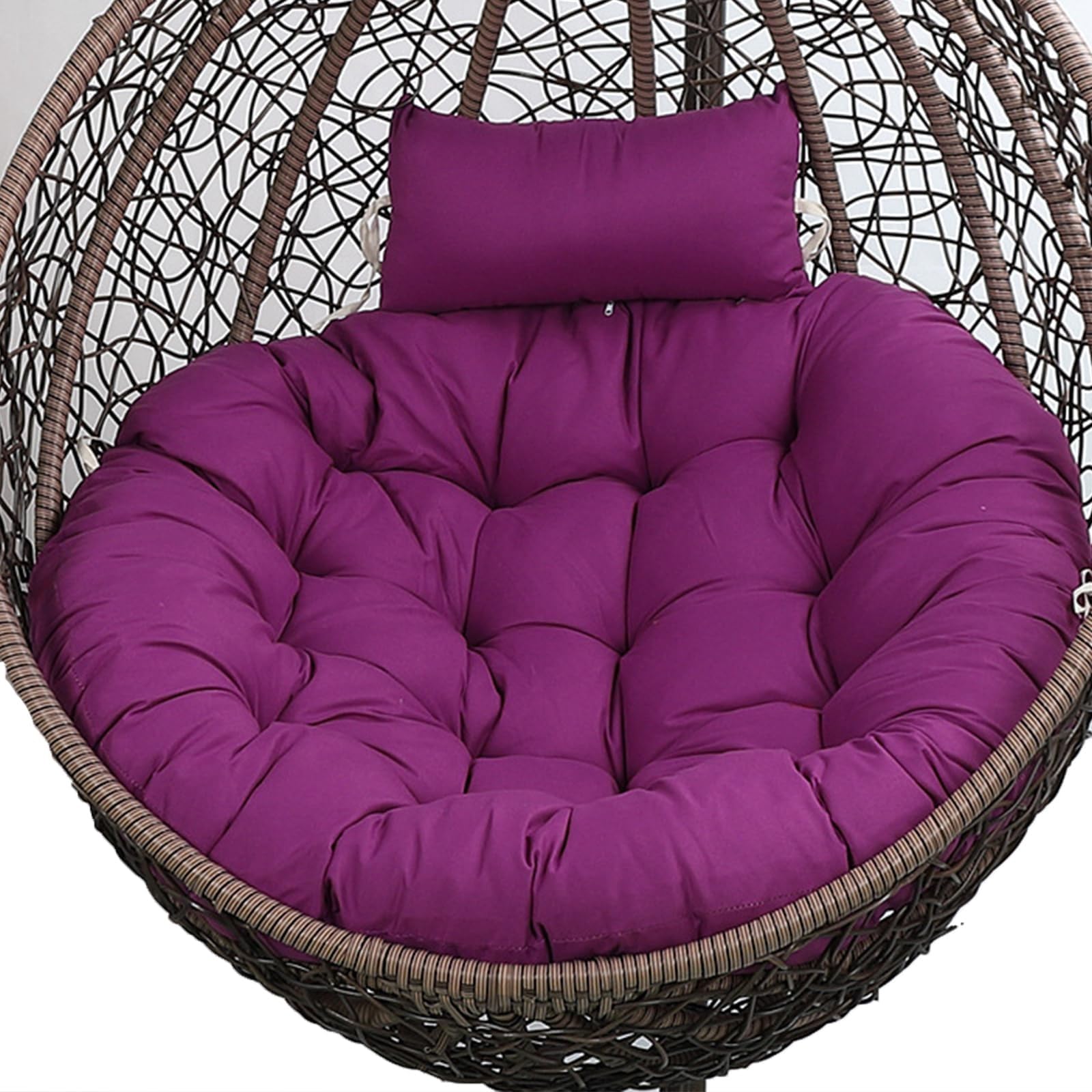 Meiiron Swing Egg Chair Replacement, Cushion Only, Removable Hanging Basket Cushion with Pillow and Invisible Zip, Hanging Basket Seat Cushion for Outdoor Patio, Garden(Color 9,Diameter 116cm)