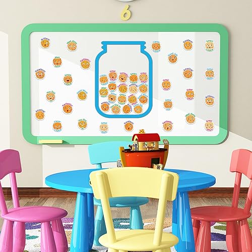 Miniatura 5 de Tarro magnético de 73 piezas de galletas inteligentes para niños, galletas inteligentes, recompensas, tarro de gestión de comportamiento positivo,