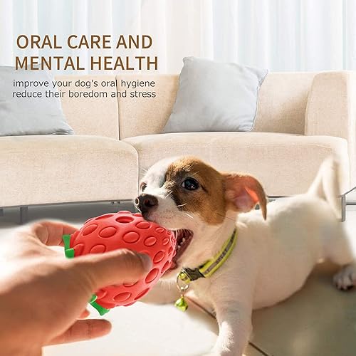 Miniatura 7 de Juguete masticable con sabor a fresa para masticadores agresivos, cepillo de dientes para perros, juguete interactivo para perros pequeños y medianos