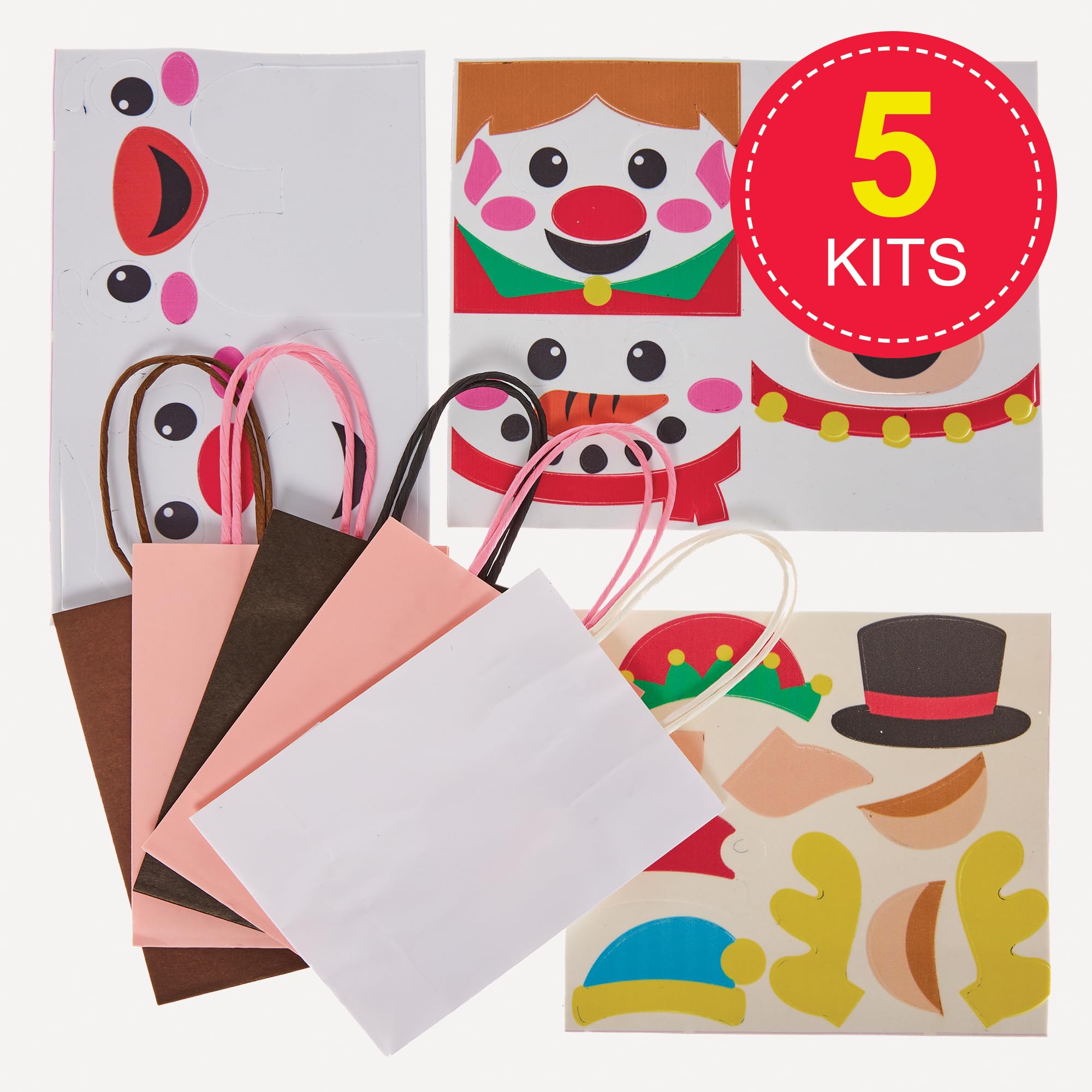 Baker Ross FX666 Gift Bag Kits for Christmas - Pack of 5, Christmas Party Bag and Gift Bags to Decorate and Personalise - Image 2